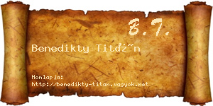 Benedikty Titán névjegykártya